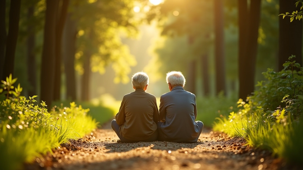 Para seniorów spacerująca po leśnej ścieżce w Kampinosie